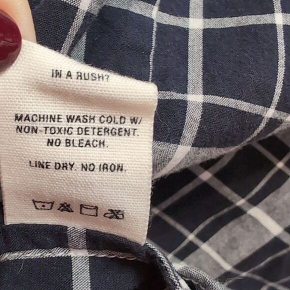 Alex Mill Plaid Popover Tunic Top Sz M - Picture 7 of 10